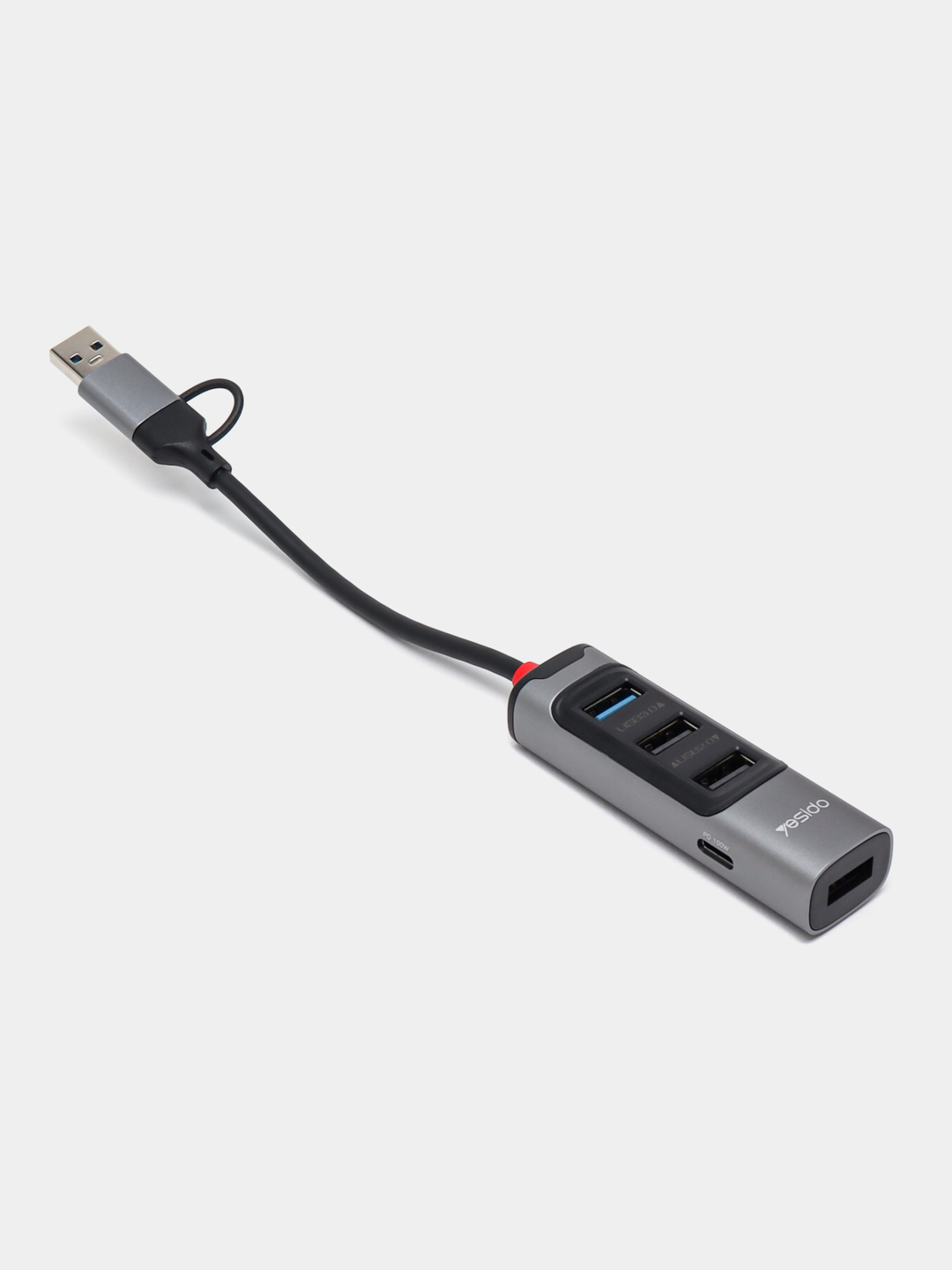 Type-c hub, переходник адаптер Yesido HB20, type-c и USB A 4usb ...