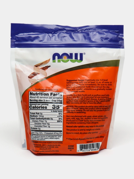 Now Foods Psyllium Husk – Psillium urug‘i po‘stlog‘i (Psillyum)