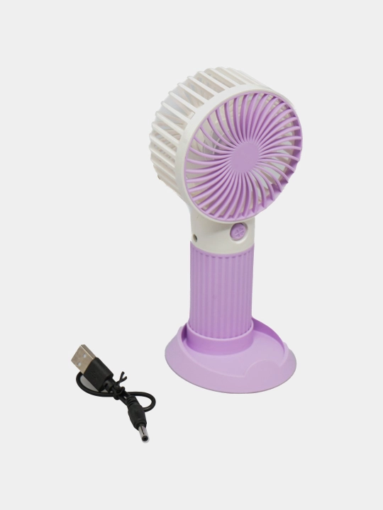 Mini qo'l ventilyatori, USB quvvatlash va stendli ish stoli konditsioneri, 2 tasi 1 da
