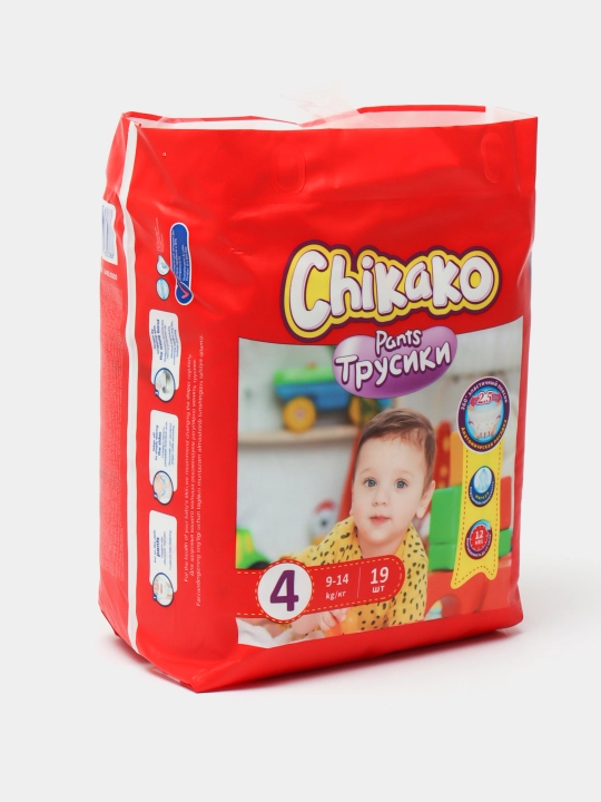 Подгузники трусики детские Chikako mini, 4 размер L, 9-14 кг, 19 шт, ультра мягкие