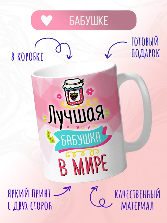 Кружка в подарок "Лучшая в мире бабушка" - 
