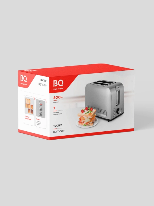Тостер BQ T1009, мощность 800 Вт, 7 степеней поджаривания