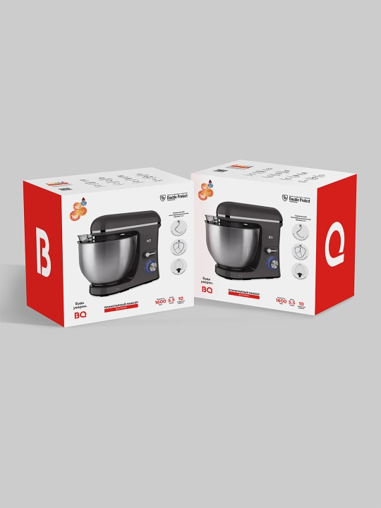 BQ MX840 planetar mikser, quvvati 1600 Vt, idish hajmi 5,5 l, 10 ta tezlik rejimi