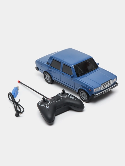 Радиоуправляемая машинка на аккумуляторах ВАЗ 2107, DODGE, Chevrolet, Taxi, Police — SHOPUZK-VAZ2107-СИНИЙ