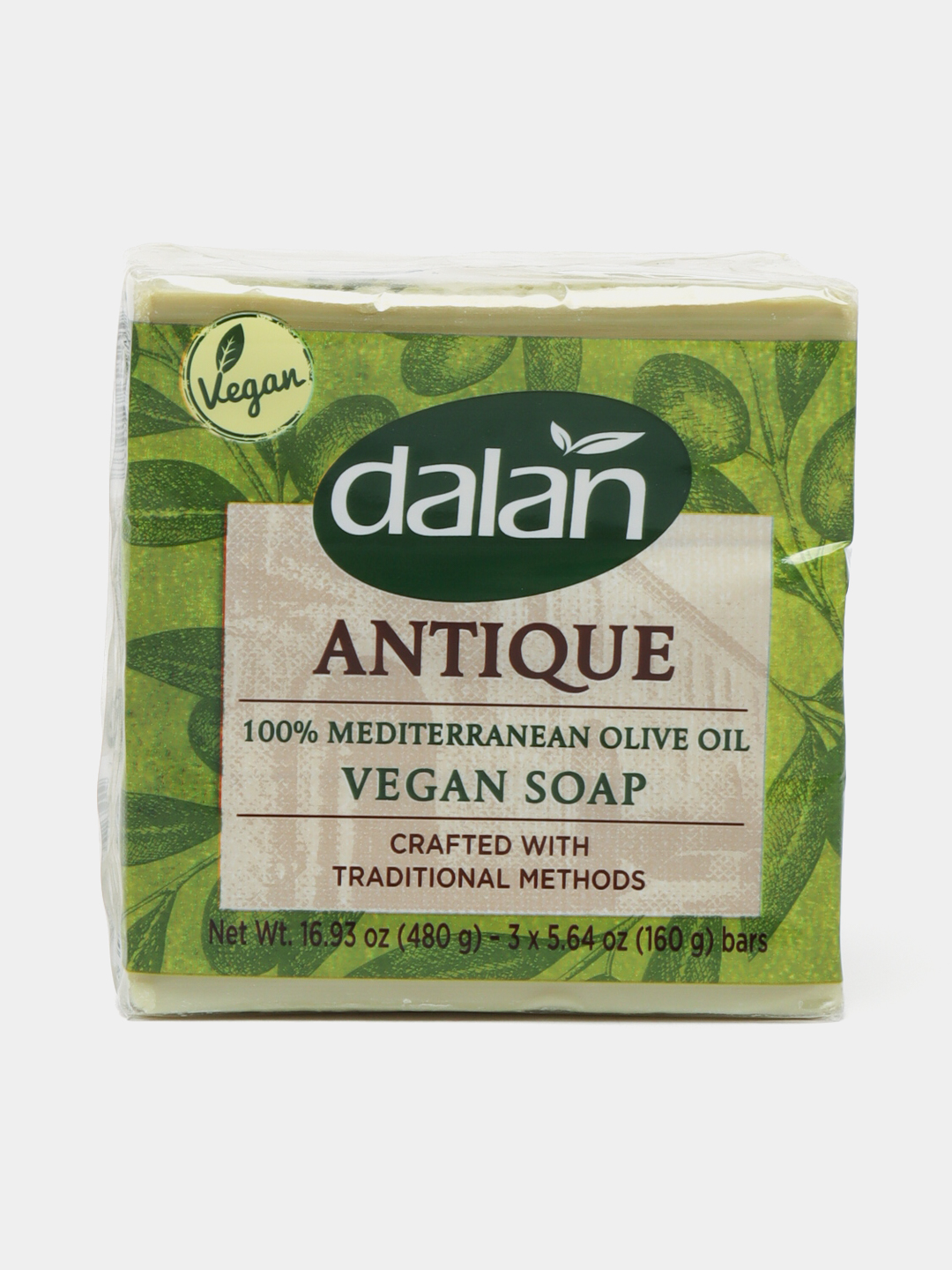 Tabiiy sovun Dalan Antique, 160 g, 3 dona to‘plam — zaytun yog‘i bilan, yashil