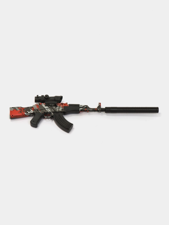 Орбиз автомат AK-47 с аккумулятором 76см прицелом, глушителем игрушечный бластер для детей