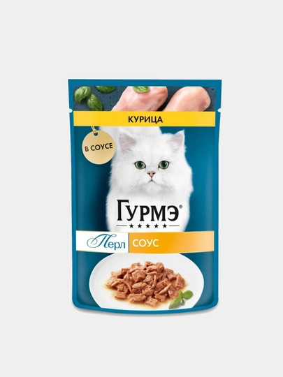 Gourmet Pearl mushuklar nam yemi, hashamatli sousdagi tovuq go'shti 75 gr 26 dona