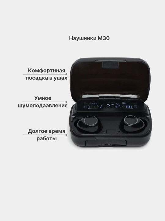 Simsiz quloqchinlar М10- PRO, М30-PRO, М29-PRO, М19-PRO, powerbank keysi va displey bilan