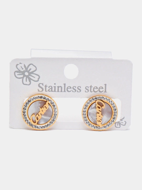 Серьги Stainless Steel, из нержавеющая стали, украшения для девушек и женщин - 