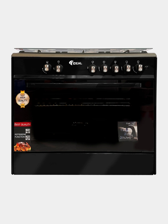 Gaz plita Ideal IEL9002 Inox, 5 konforkali, pech hajmi 105 litr, 90 * 60