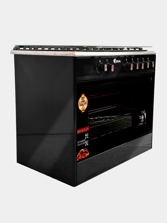 Gaz plita Ideal IEL9002 Inox, 5 konforkali, pech hajmi 105 litr, 90 * 60