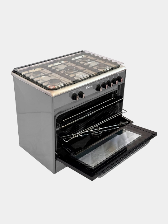 Gaz plita Ideal IEL9002 Inox, 5 konforkali, pech hajmi 105 litr, 90 * 60