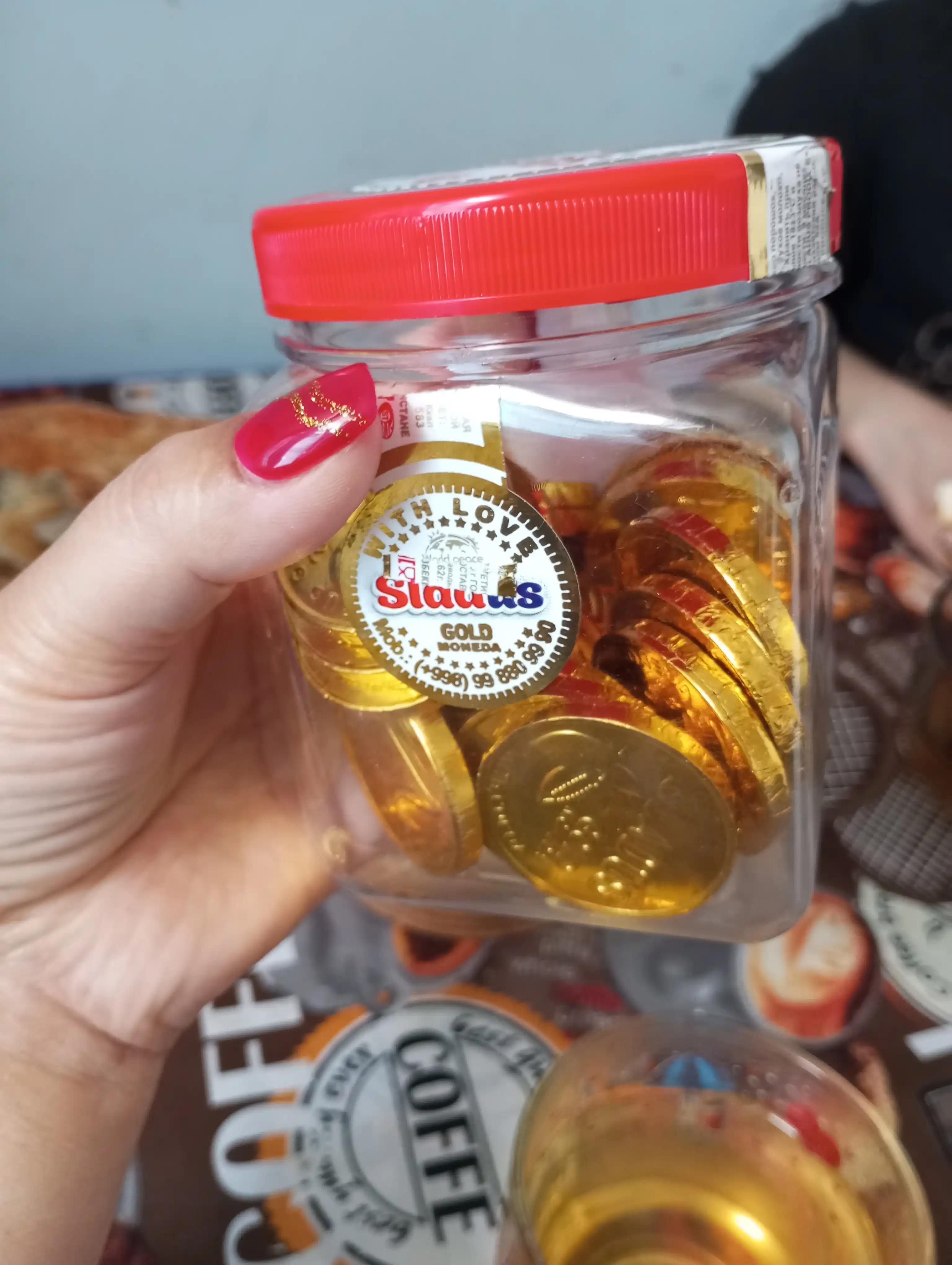 Tangalar shaklidagi sutli shokolad, Sladus Gold Moneda, 300 gr