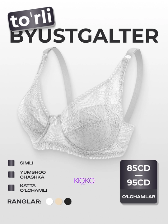 Ayollar uchun torli byustgalteri Kioko, torli kostochkali lifchik, B-C chashkasi lifchik - 