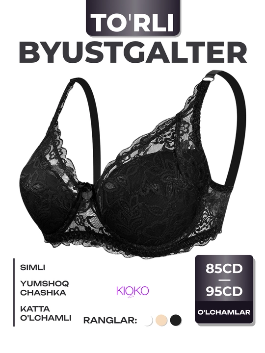 Ayollar uchun torli byustgalteri Kioko, torli kostochkali lifchik, B-C chashkasi lifchik - 