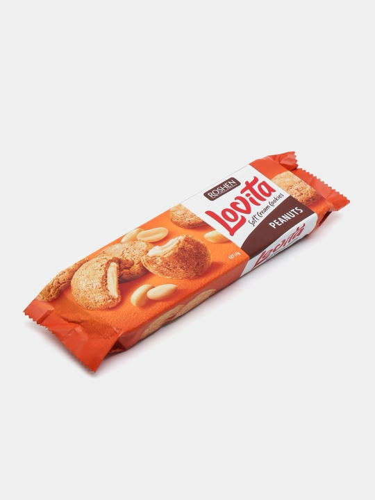 Yog'li pechenye Roshen Lovita Soft Cream Cookies Peanut yeryong'oq bilan, 127 g