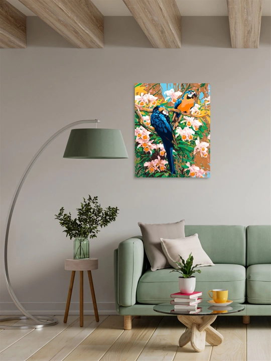 Raqamlar bo'yicha rasm chizish ARTERY Qushlar, holstda chizmachilik, 40 * 50 sm