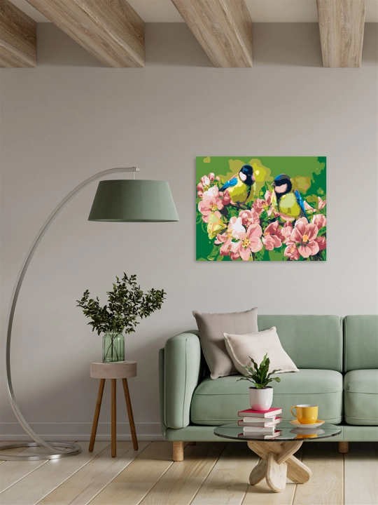 Raqamlar bo'yicha rasm chizish ARTERY Qushlar, holstda chizmachilik, 40 * 50 sm