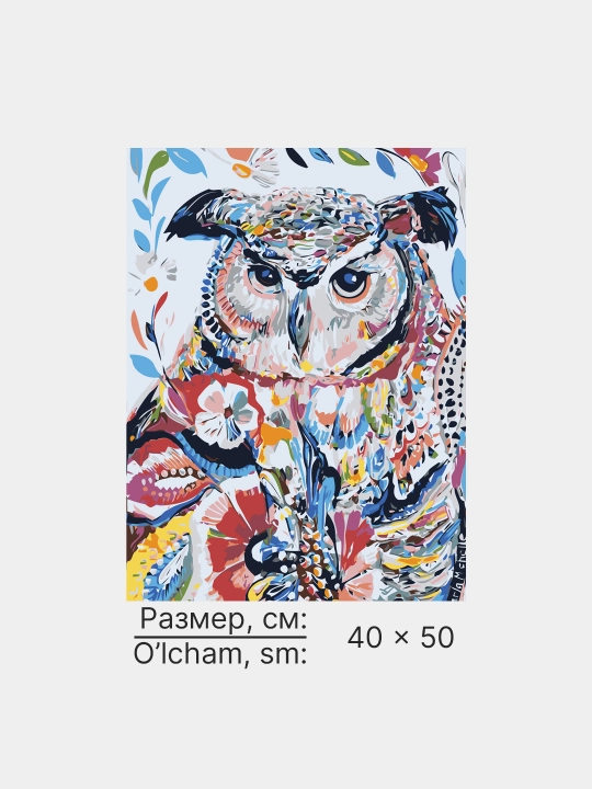 Raqamlar bo'yicha rasm chizish ARTERY Qushlar, holstda chizmachilik, 40 * 50 sm