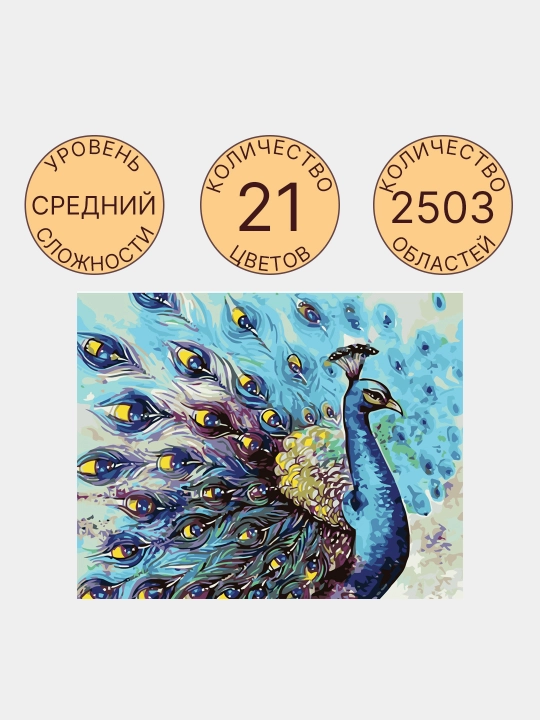 Raqamlar bo'yicha rasm chizish ARTERY Qushlar, holstda chizmachilik, 40 * 50 sm