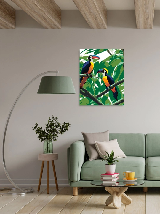 Raqamlar bo'yicha rasm chizish ARTERY Qushlar, holstda chizmachilik, 40 * 50 sm