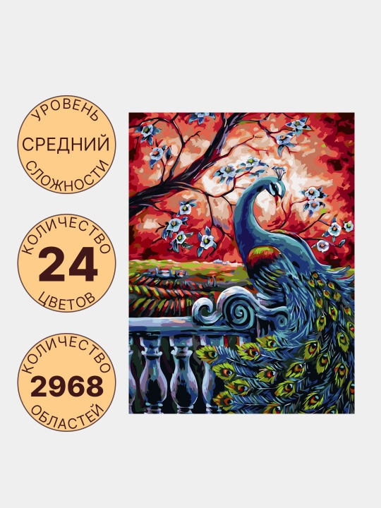 Raqamlar bo'yicha rasm chizish ARTERY Qushlar, holstda chizmachilik, 40 * 50 sm