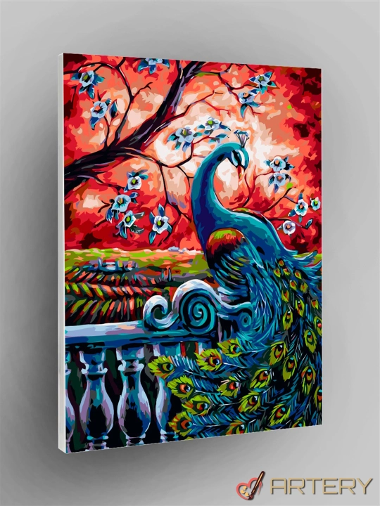 Raqamlar bo'yicha rasm chizish ARTERY Qushlar, holstda chizmachilik, 40 * 50 sm - 