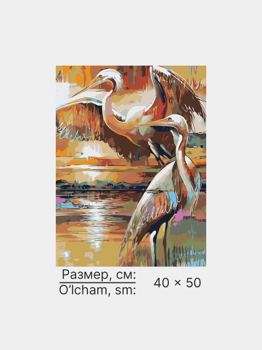 Raqamlar bo'yicha rasm chizish ARTERY Qushlar, holstda chizmachilik, 40 * 50 sm