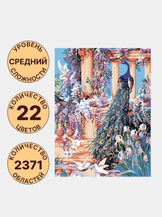Raqamlar bo'yicha rasm chizish ARTERY Qushlar, holstda chizmachilik, 40 * 50 sm