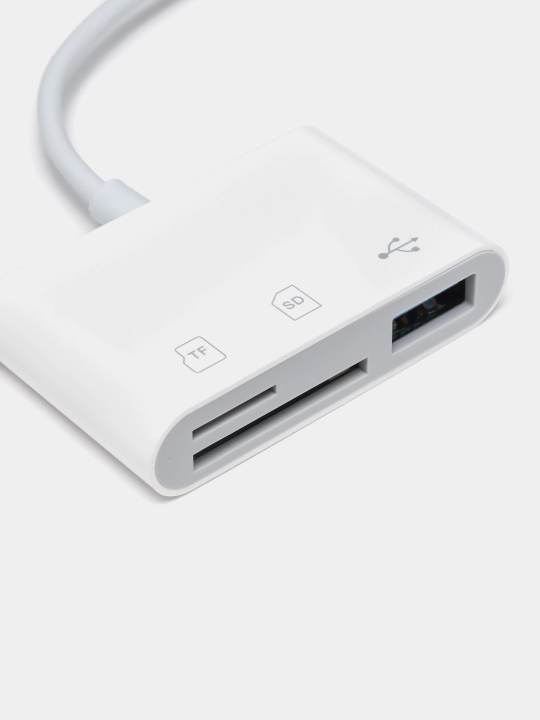 Xotira kartasini o'quvchi SD TF 3 si 1 Apple iPhone uchun OTG adapteri iPad uchun karta o'quvchi