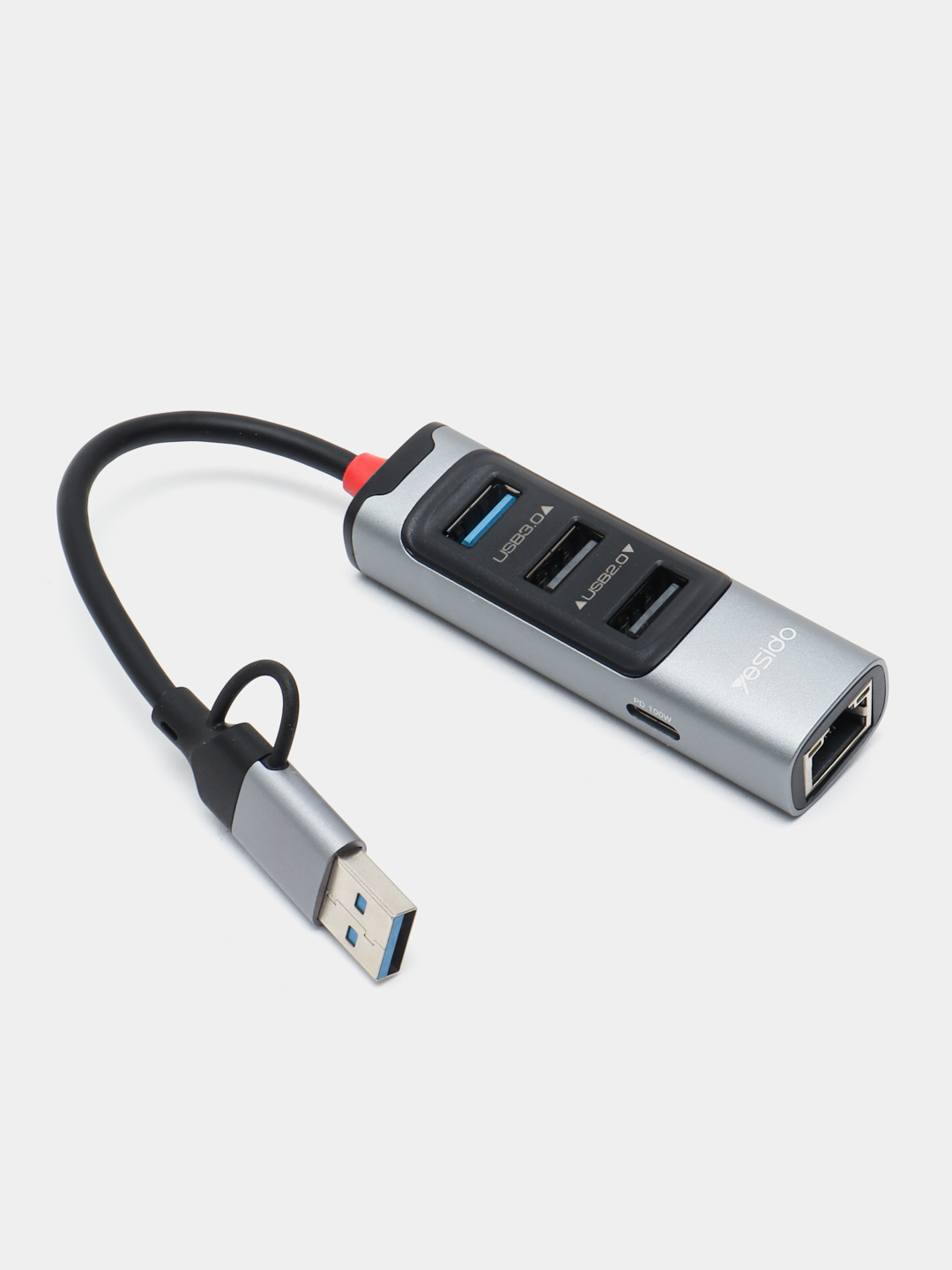 Hub type-c Yesido Hb21, Lan, переходник, хаб, usb 3.0 адаптер, rj45 ...