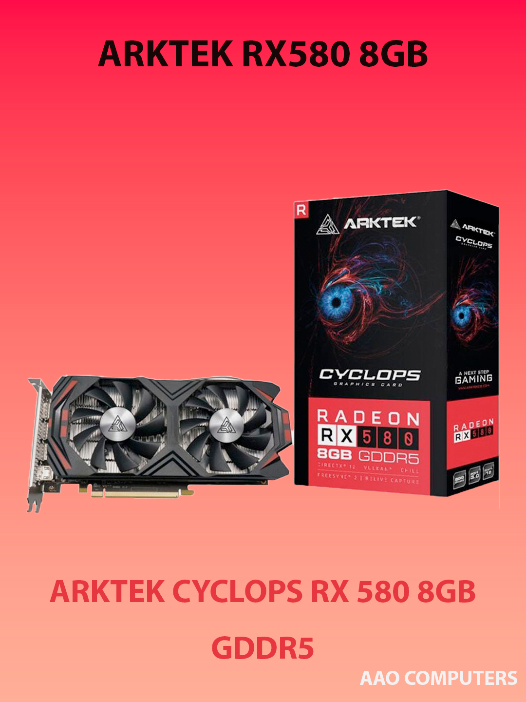 Игровая видеокарта Arktek ATI Radeon RX580 8ГБ, RX550 4GB , 256Бит ...