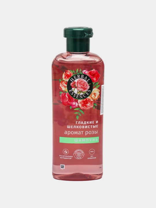 Шампунь Herbal Essence, Аромат розы, для сухих волос, питает и делает мягкими, 350 мл