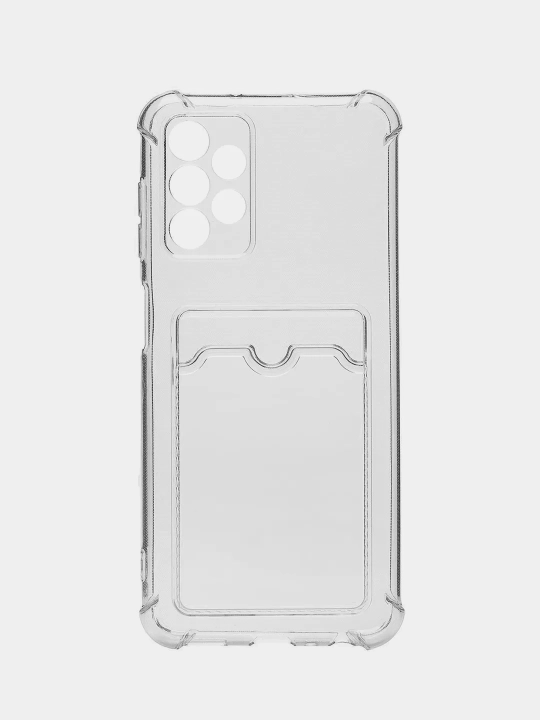 Силиконовый прозрачный чехол, с отделением для карт, для Samsung S23/22Ultra/Plus/A12/A34