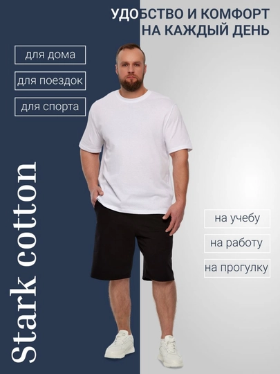 Мужской комплект из футболки и шорт, больших размеров