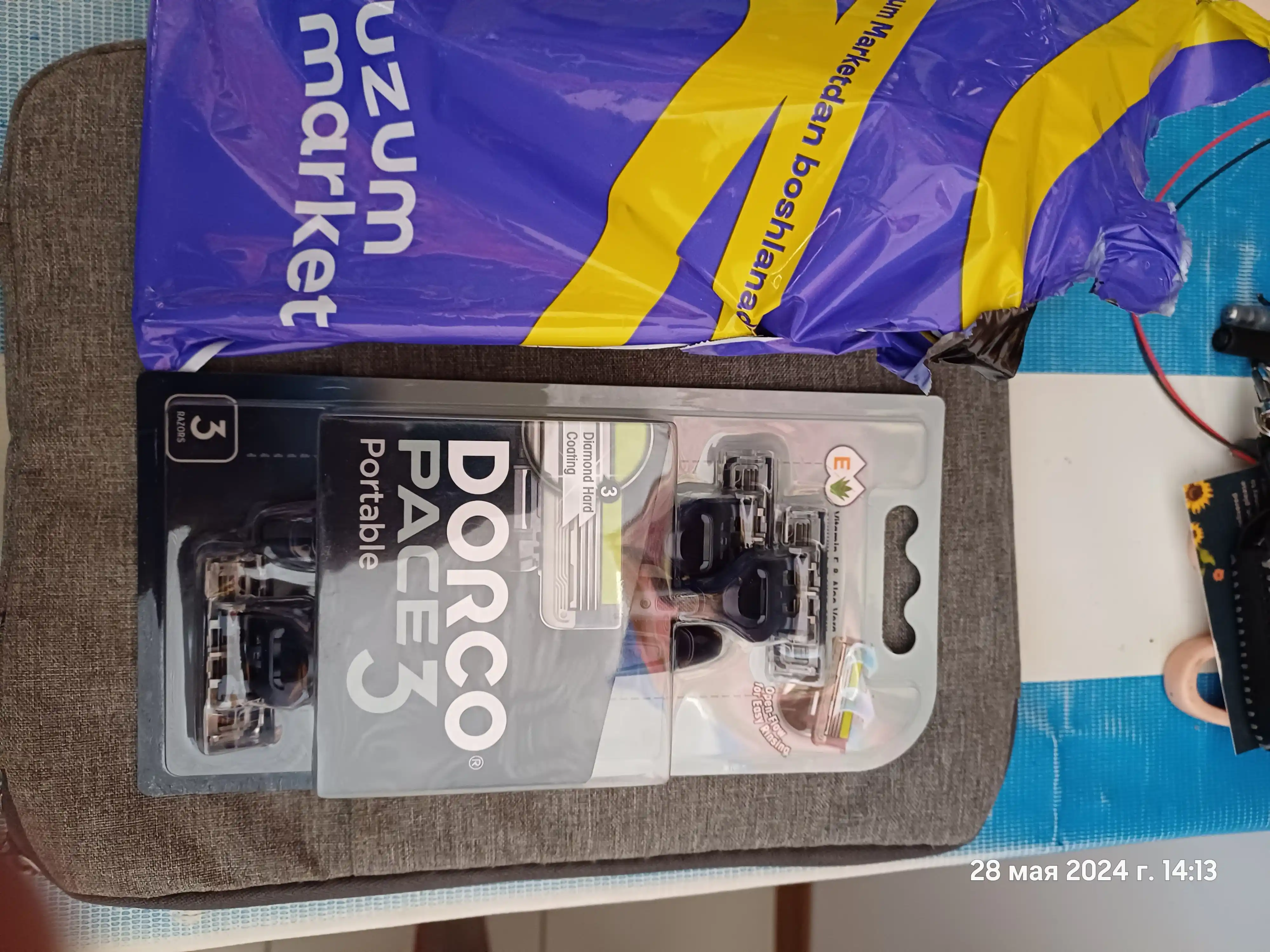 Bir martalik ustara DORCO PACE 3, blister, 3 dona
