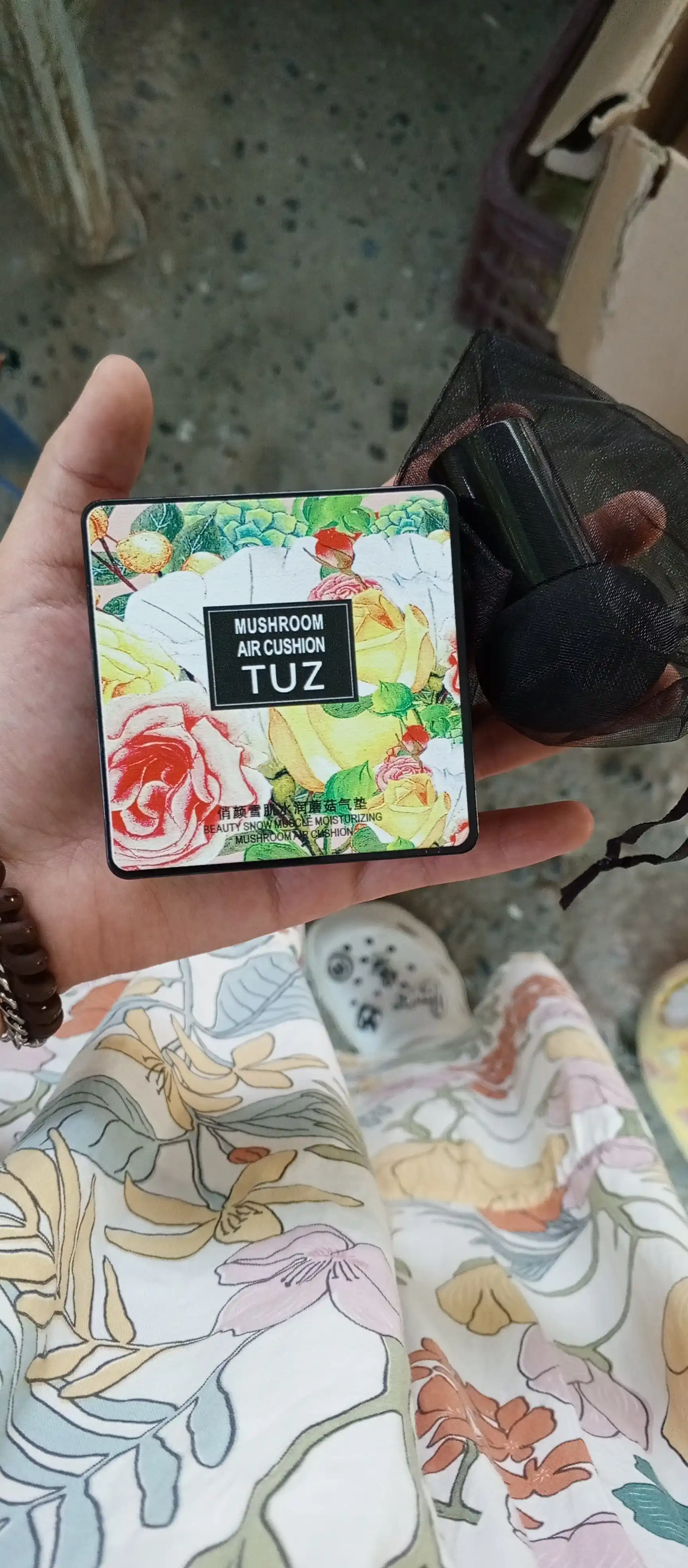 Пудра-кушон для лица Tuz Mushroom Air Cushion, увлажняющая, тональный ВВ крем, 15 г