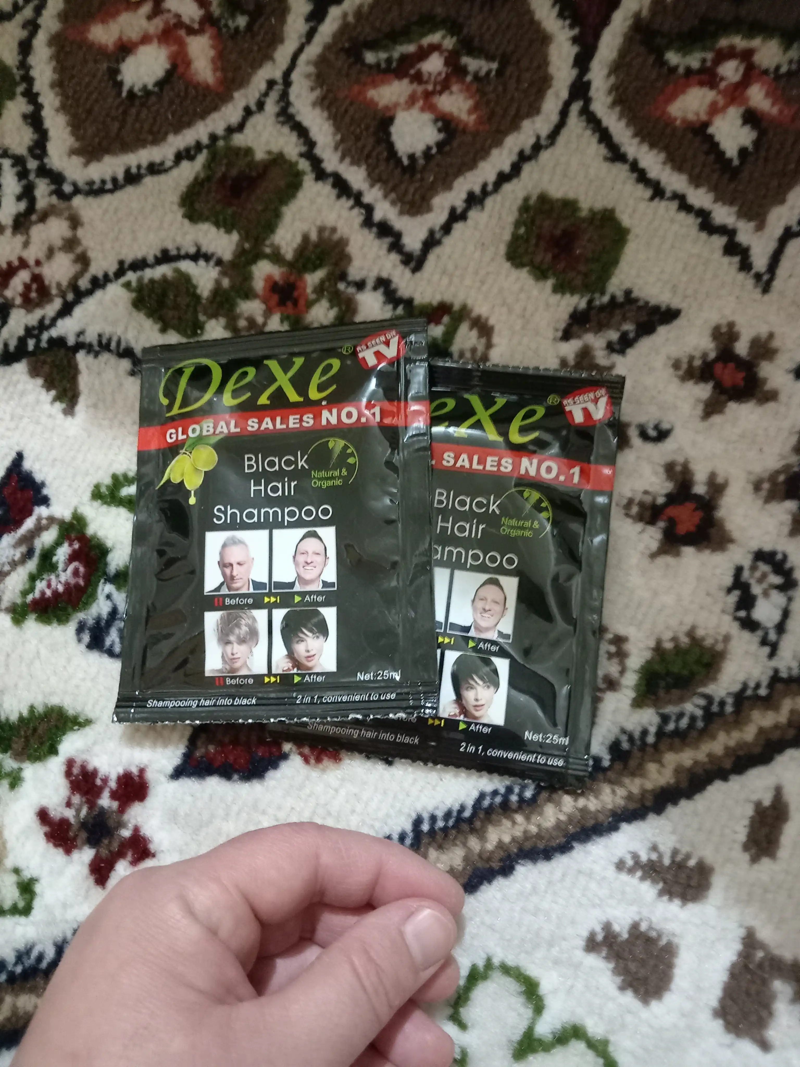 Шампунь и краска для волос Dexe, против седых волос