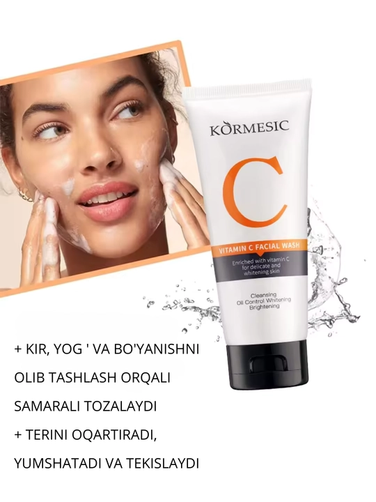 Yuz va bo'yin uchun sut gel, molochko vitamin C bilan, oqartuvchi, yosh dog'lariga qarshi
