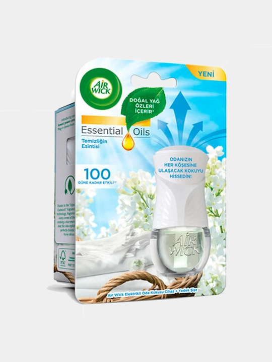 Диффузер аромамасел со сменным флаконом Air Wick "Прохлада льна и свежесть сирени", 19 мл - 