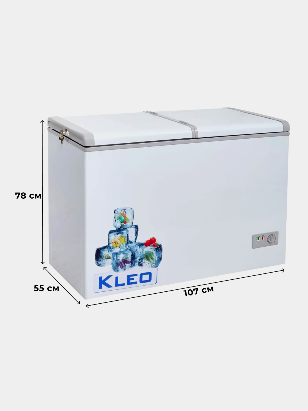 Морозильник Kleo KDF 300, 220 л, R600a, до -23C, энергоэффективный морозильный ларь