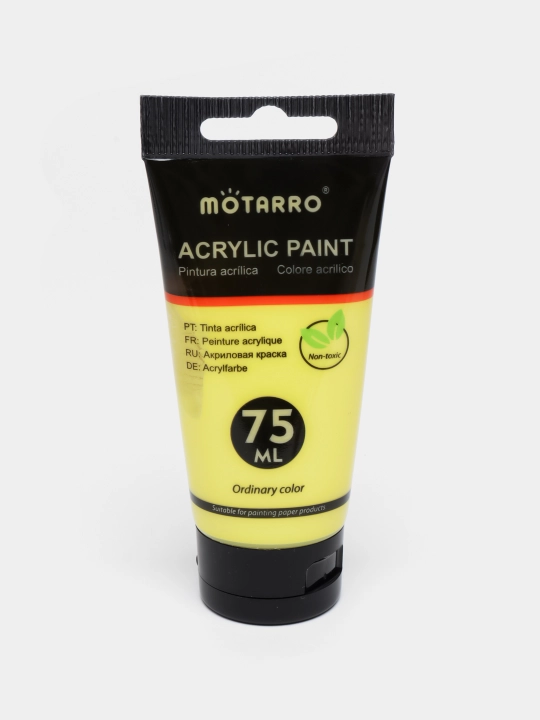 Motarro 75 ml universal akril, tyubikda, boyoq, kraska, yashil, qizil, qora ranglar, akvarel - 