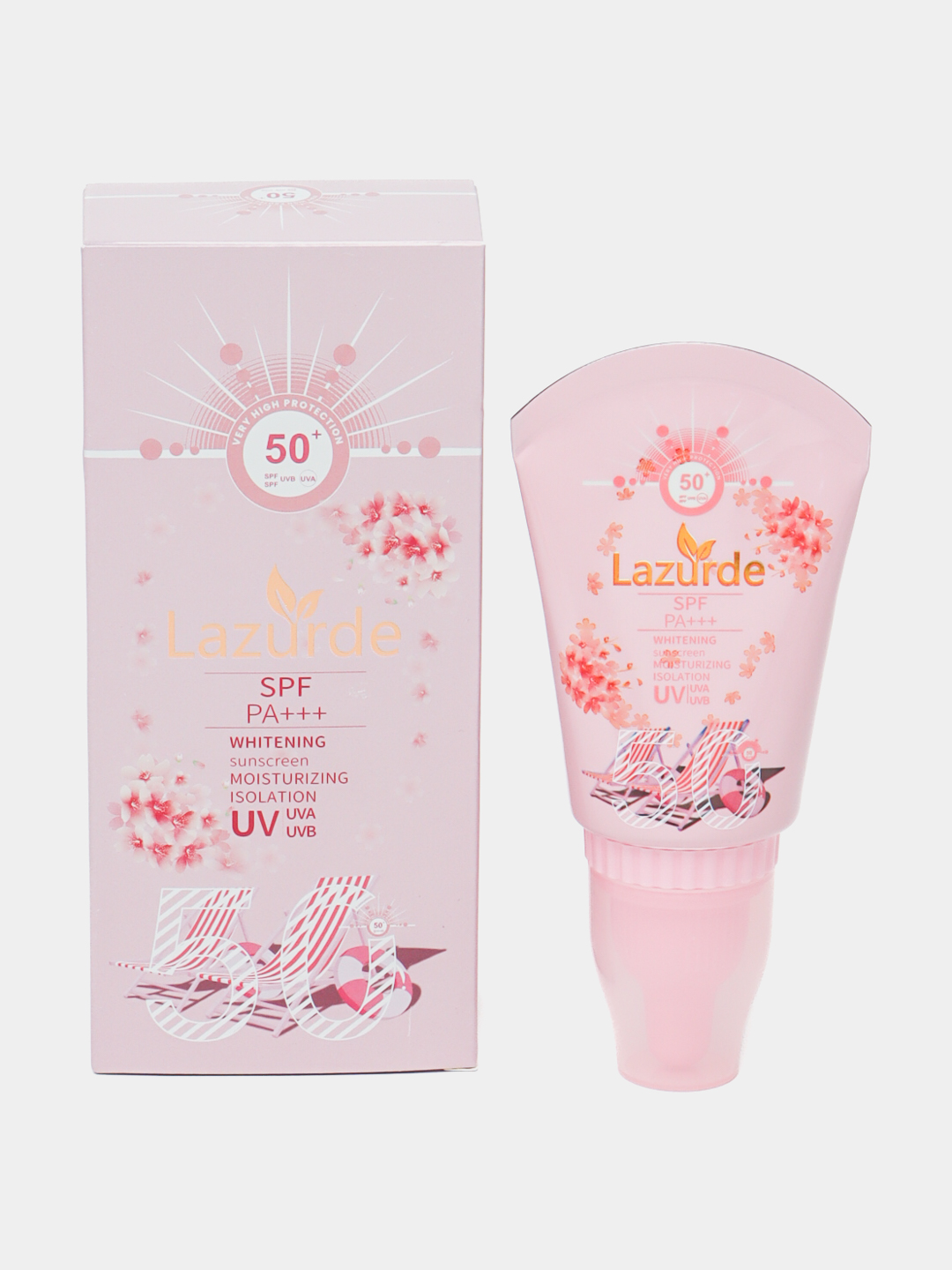 Yuz uchun quyoshdan himoya qiluvchi krem Lazurde, SPF 50+ - 