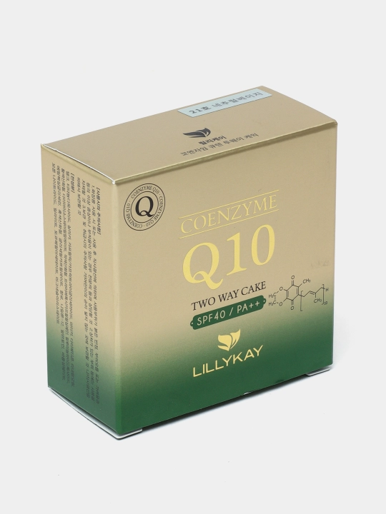 Пудра для лица 1+1, компактная пудра LillyKay Coenzyme Q10 Two Way Cake SPF, Корея