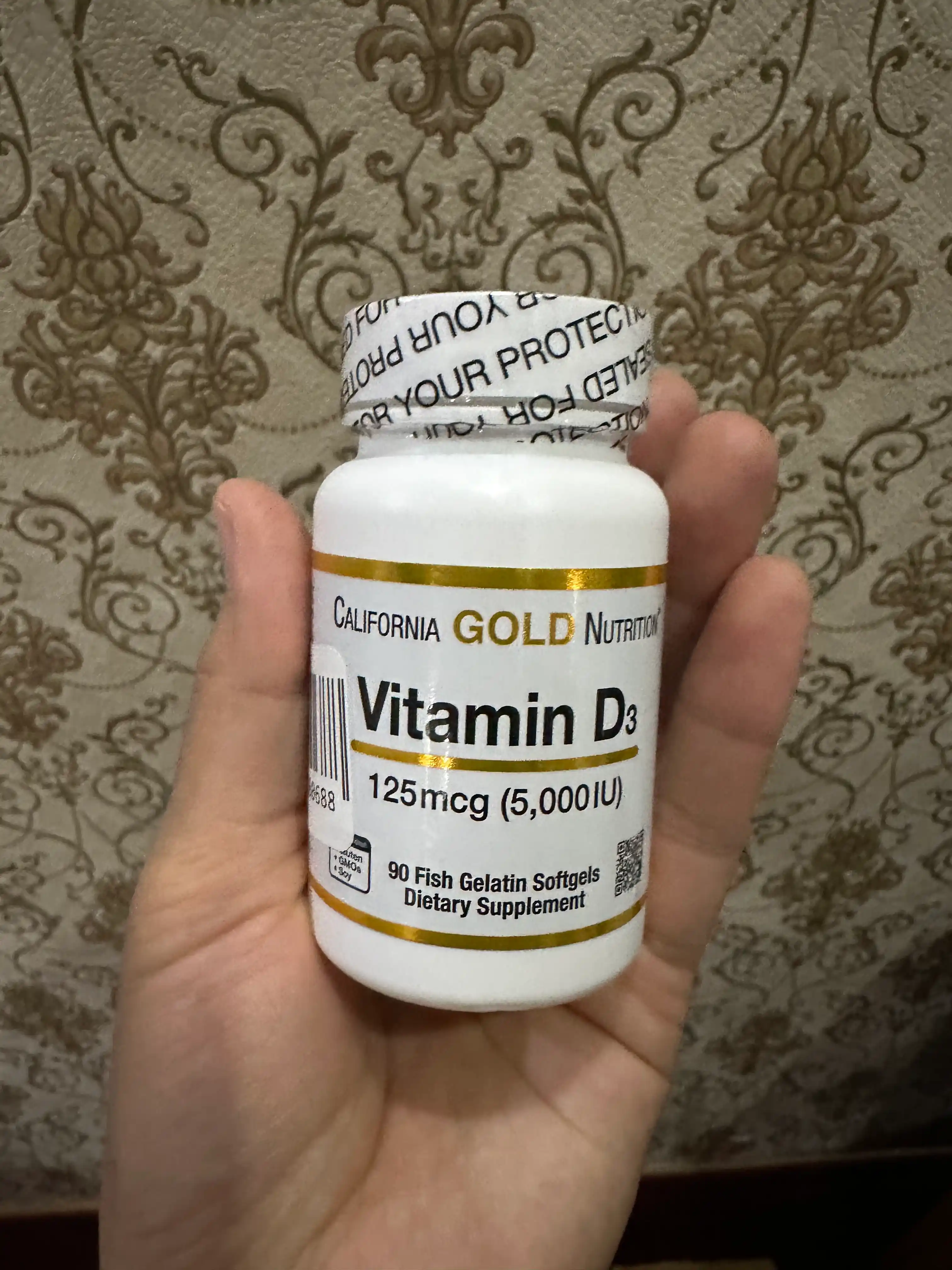 Витамин D3 California Gold Nutrition, 125 мкг 5000 IU, 90 капсул