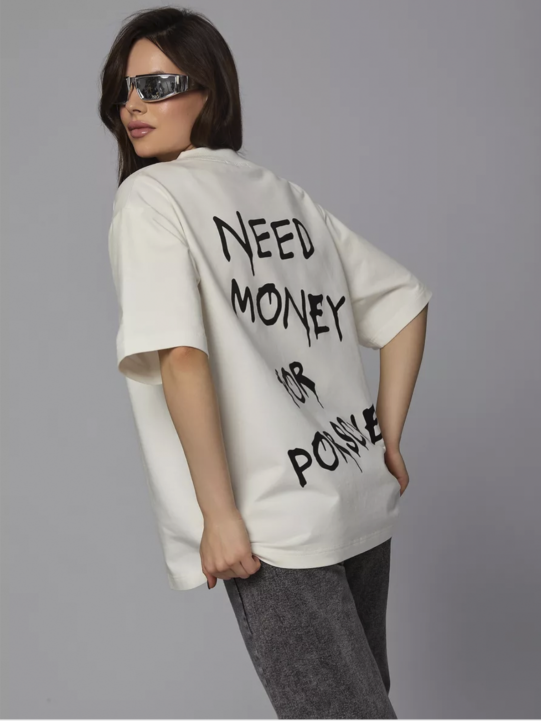 Futbolka oversize "Need money for Porshe", 100% paxta
