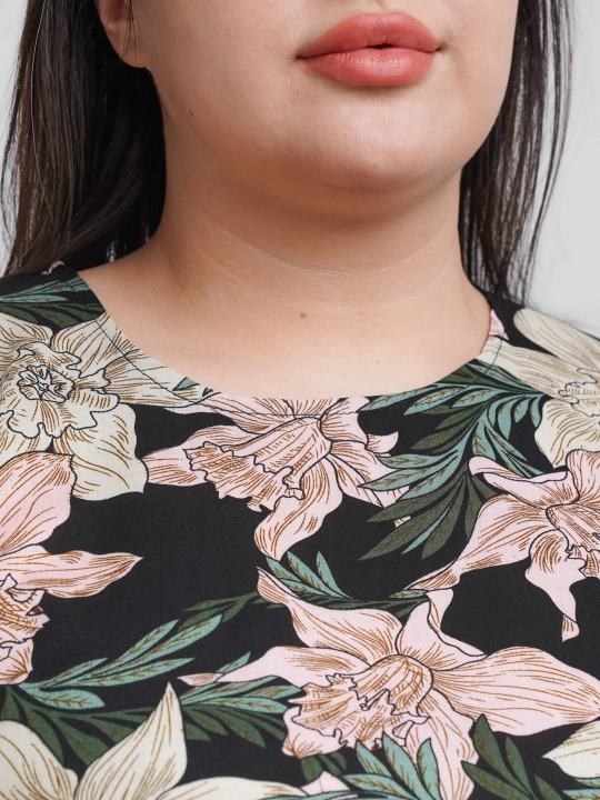 Ayollar kostyumi, oversize, tunika va shim, o‘lchami 46-52