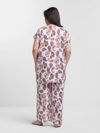 Ayollar kostyumi, oversize, tunika va shim, o‘lchami 46-52