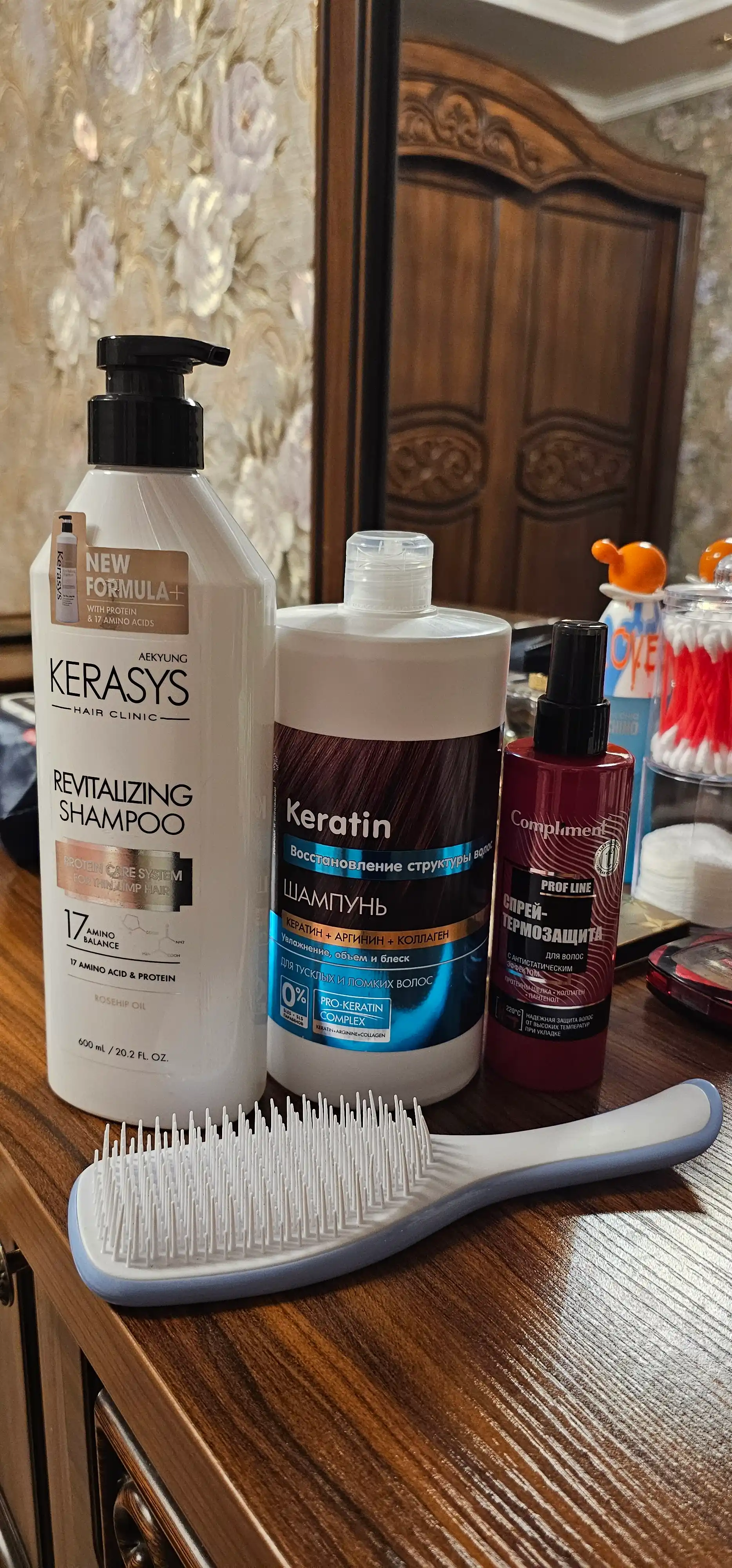 Шампунь, Keratin для тусклых и ломких волос, Dr.Sante, 1000 мл