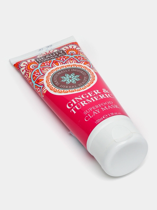Yuz uchun Beauty Formulas gilli niqobi zanjabil va zarchava bilan, 100 ml